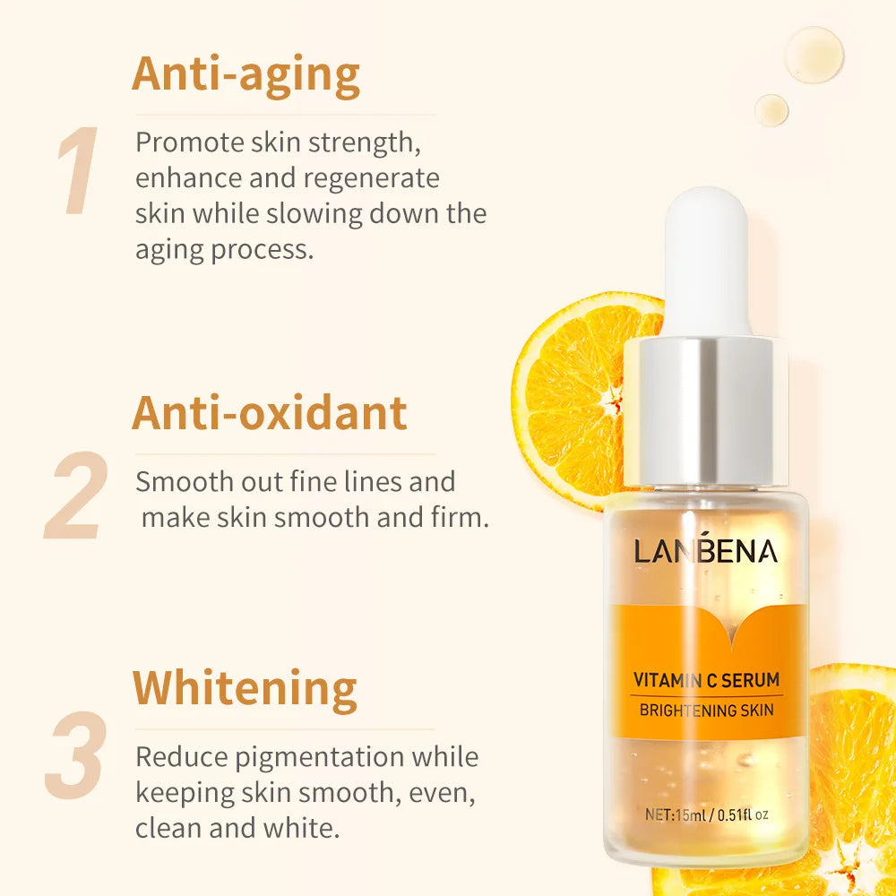 Vitamin C  Facial Serum Hyaluronic Acid Fade Fine Lines Moisturizing Repair Dull Lifting Firming Brighten Nourish Skin Care